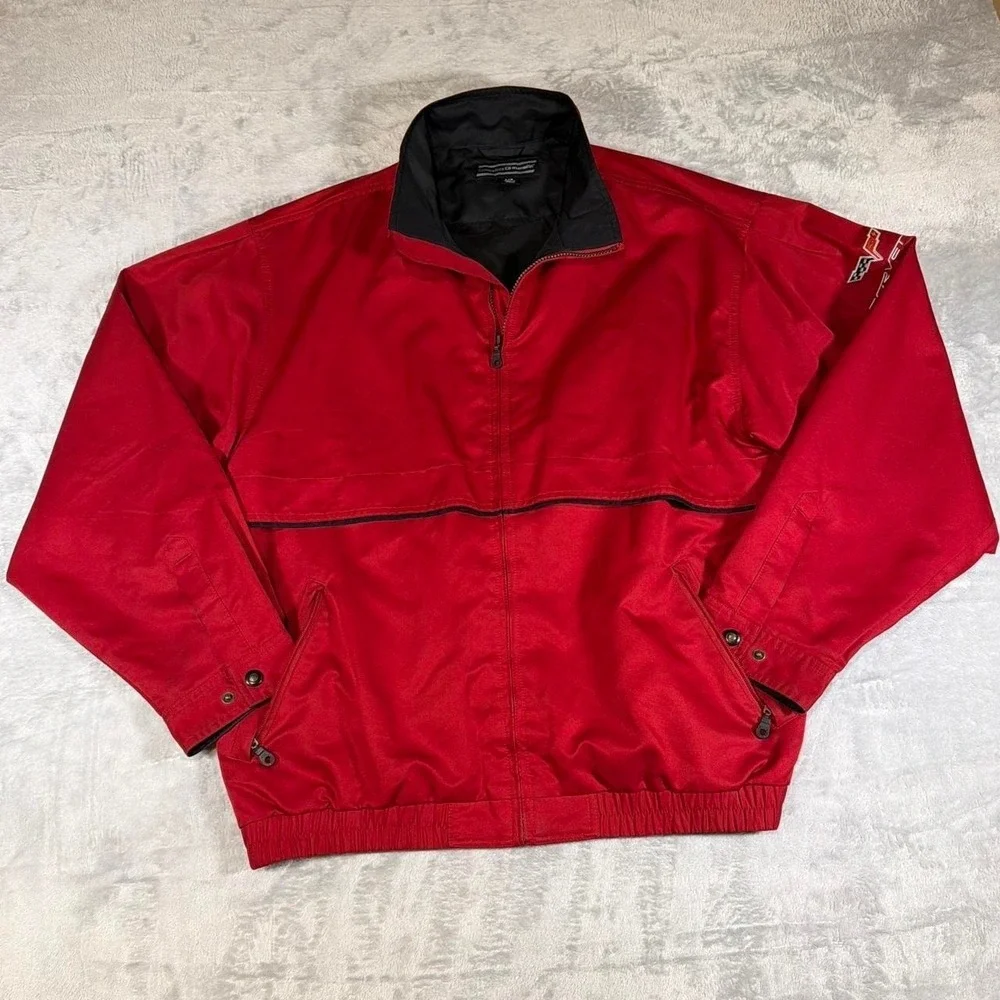 Y2K Vintage Corvette Racing Jacket | Cutter & Buck | Red | Size L